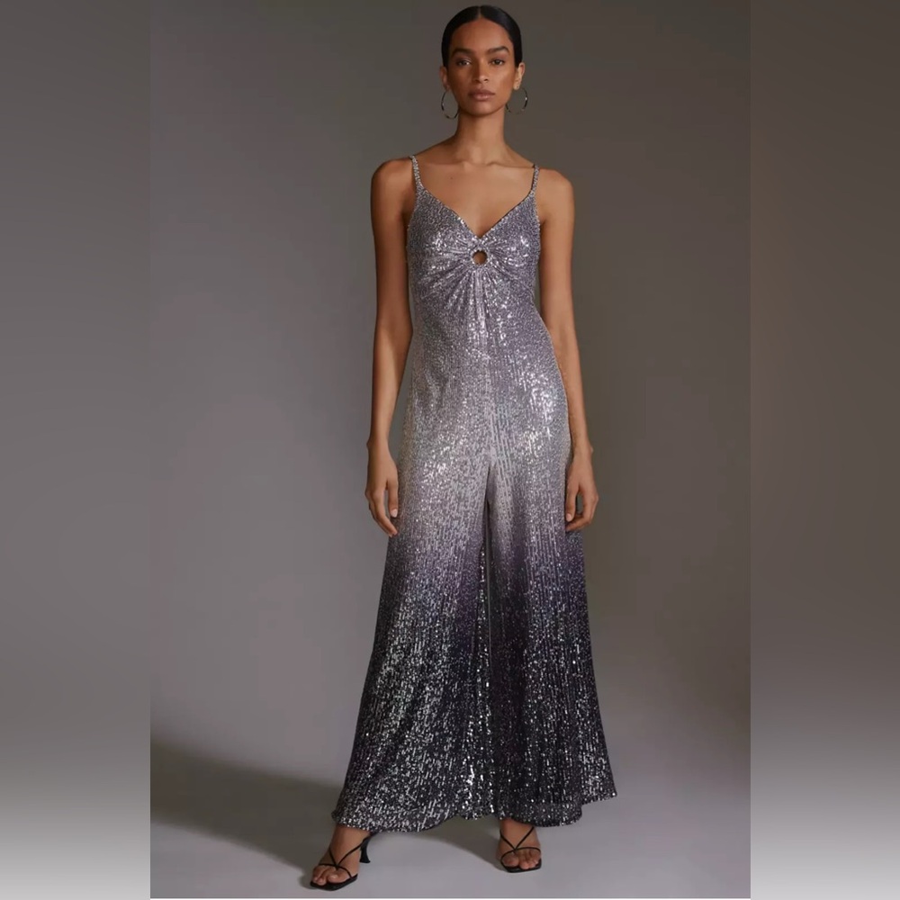 Ranna Gill Ombre-Sequin Jumpsuit